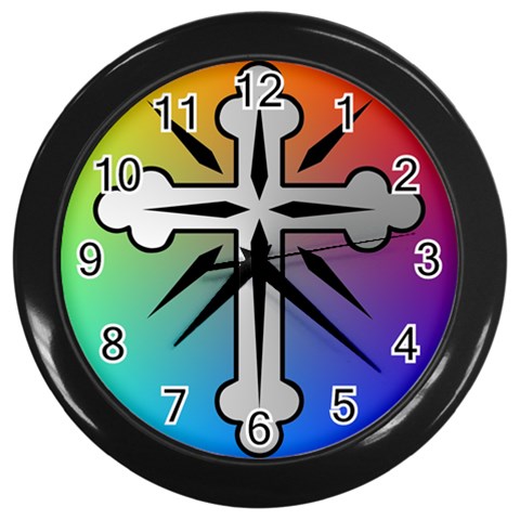 Cross Wall Clock (Black) from ArtsNow.com Front