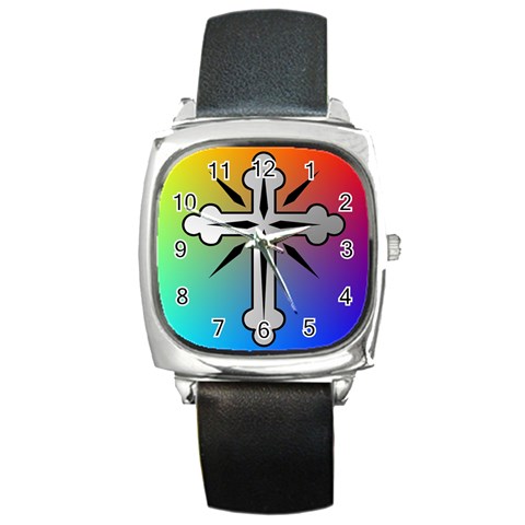 Cross Square Leather Watch from ArtsNow.com Front