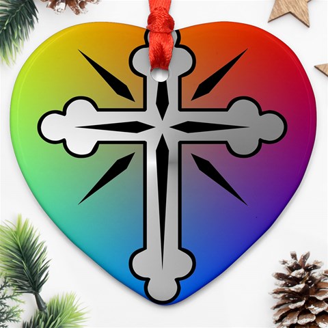 Cross Heart Ornament (Two Sides) from ArtsNow.com Back