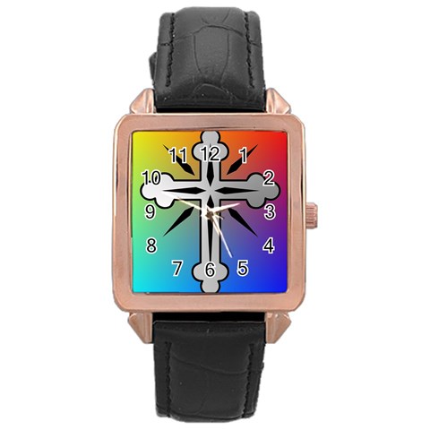 Cross Rose Gold Leather Watch  from ArtsNow.com Front