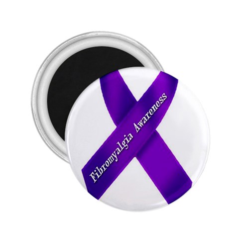 Fibro Awareness Ribbon 2.25  Button Magnet from ArtsNow.com Front