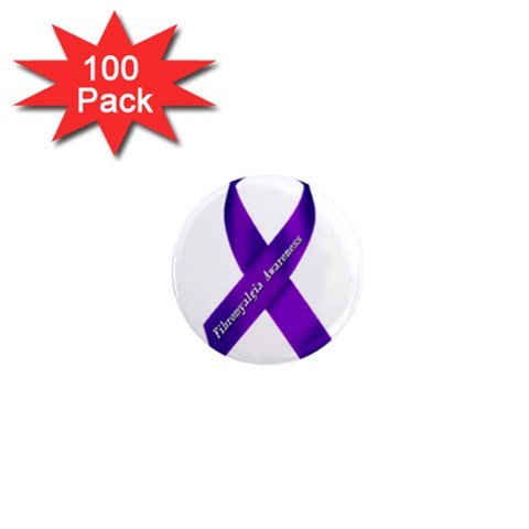 Fibro Awareness Ribbon 1  Mini Button Magnet (100 pack) from ArtsNow.com Front