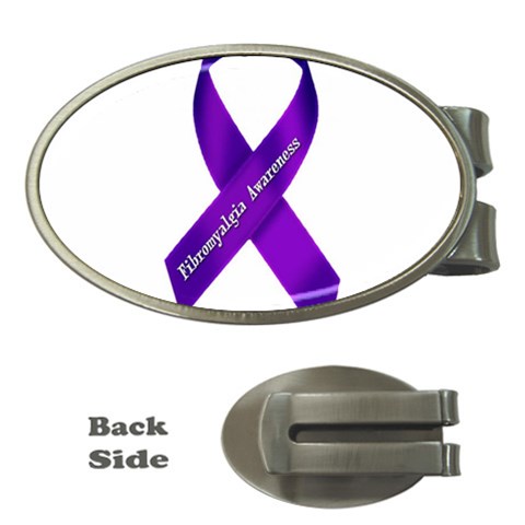 Fibro Awareness Ribbon Money Clip (Oval) from ArtsNow.com Front