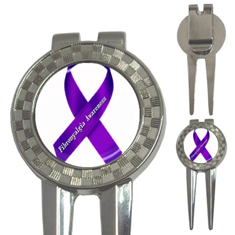 Fibro Awareness Ribbon Golf Pitchfork & Ball Marker from ArtsNow.com Front