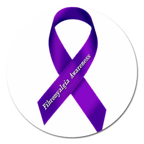 Fibro Awareness Ribbon Magnet 5  (Round) from ArtsNow.com Front