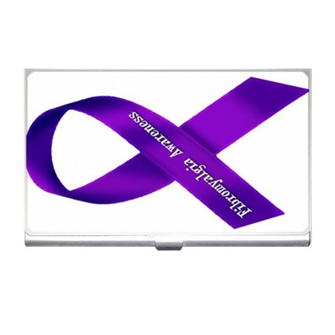 Fibro Awareness Ribbon Business Card Holder from ArtsNow.com Front