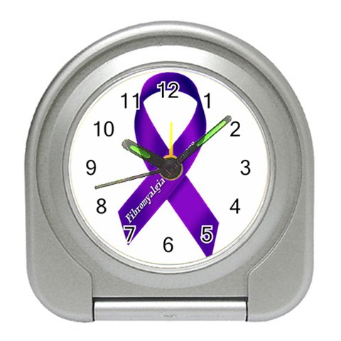 Fibro Awareness Ribbon Desk Alarm Clock from ArtsNow.com Front