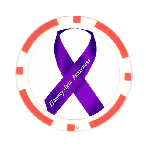 Fibro Awareness Ribbon Poker Chip from ArtsNow.com Front