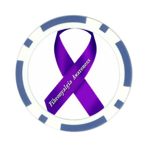 Fibro Awareness Ribbon Poker Chip from ArtsNow.com Front