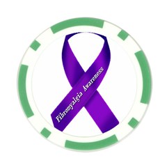 Fibro Awareness Ribbon Poker Chip from ArtsNow.com Front