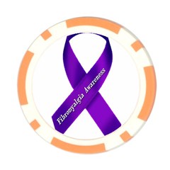 Fibro Awareness Ribbon Poker Chip from ArtsNow.com Front