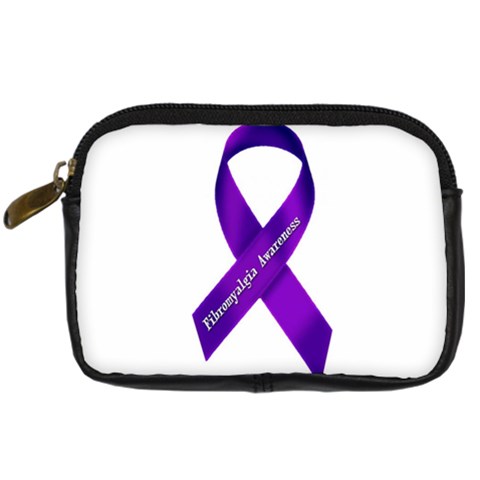 Fibro Awareness Ribbon Digital Camera Leather Case from ArtsNow.com Front