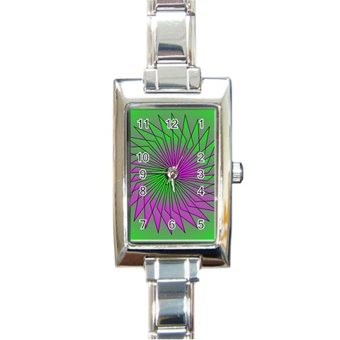 Pattern Rectangular Italian Charm Watch from ArtsNow.com Front