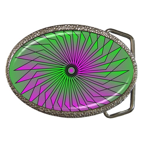 Pattern Belt Buckle (Oval) from ArtsNow.com Front