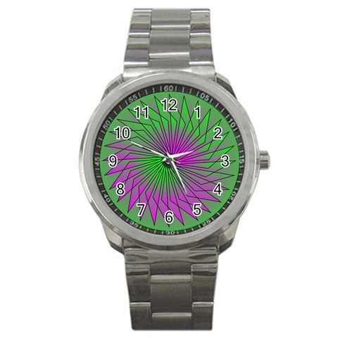 Pattern Sport Metal Watch from ArtsNow.com Front