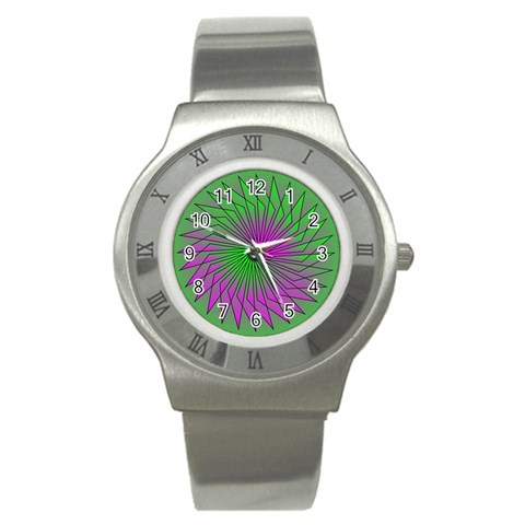 Pattern Stainless Steel Watch (Slim) from ArtsNow.com Front