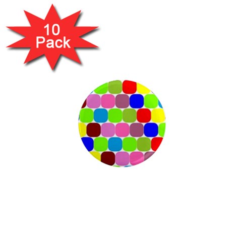 Color 1  Mini Button Magnet (10 pack) from ArtsNow.com Front