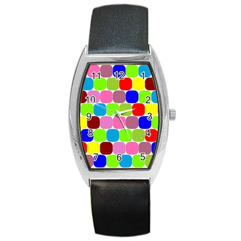 Color Tonneau Leather Watch from ArtsNow.com Front