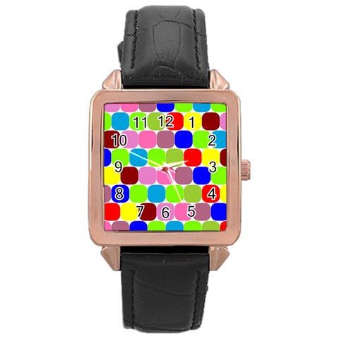 Color Rose Gold Leather Watch  from ArtsNow.com Front