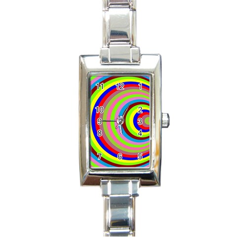 Color Rectangular Italian Charm Watch from ArtsNow.com Front