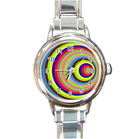 Color Round Italian Charm Watch from ArtsNow.com Front