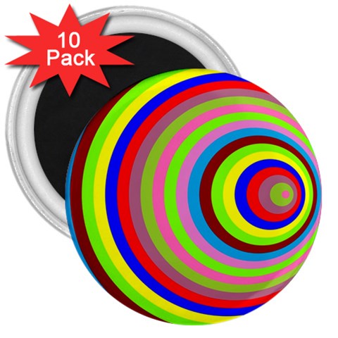 Color 3  Button Magnet (10 pack) from ArtsNow.com Front