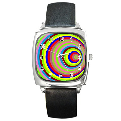 Color Square Leather Watch from ArtsNow.com Front