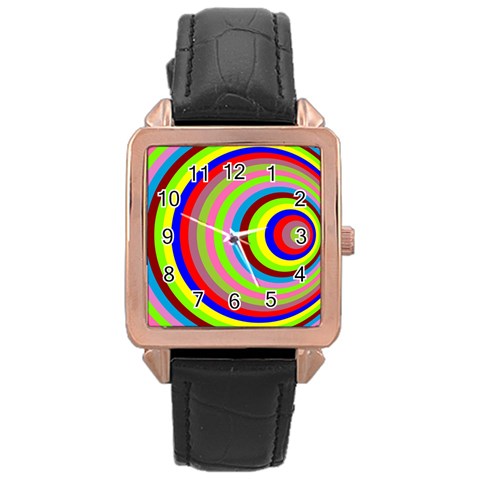 Color Rose Gold Leather Watch  from ArtsNow.com Front