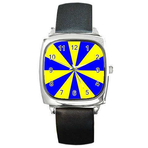 Pattern Square Leather Watch from ArtsNow.com Front