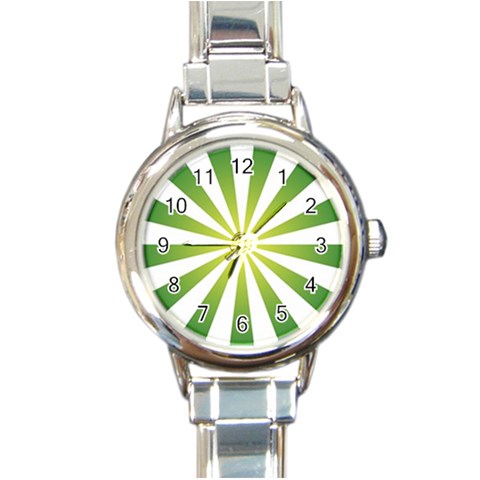 Pattern Round Italian Charm Watch from ArtsNow.com Front