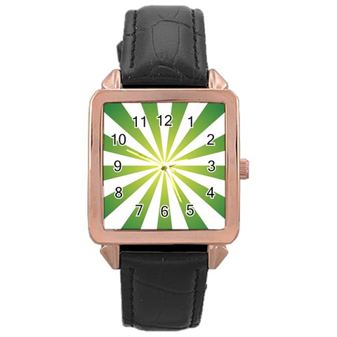 Pattern Rose Gold Leather Watch  from ArtsNow.com Front