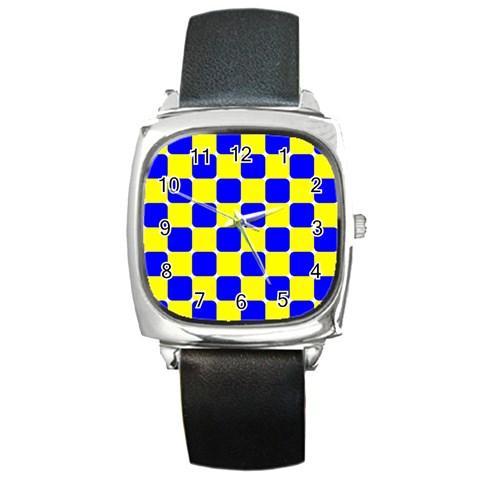 Pattern Square Leather Watch from ArtsNow.com Front