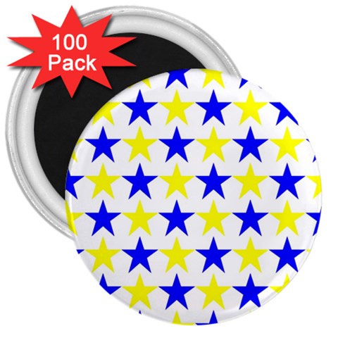 Star 3  Button Magnet (100 pack) from ArtsNow.com Front