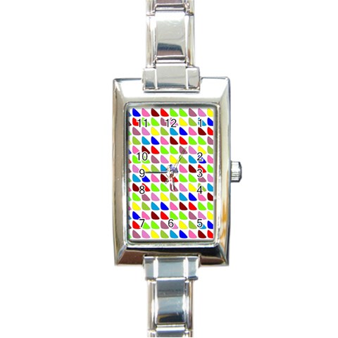 Pattern Rectangular Italian Charm Watch from ArtsNow.com Front