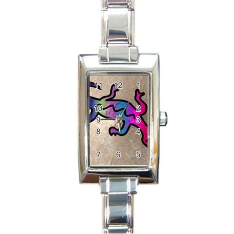 Lizard Rectangular Italian Charm Watch from ArtsNow.com Front