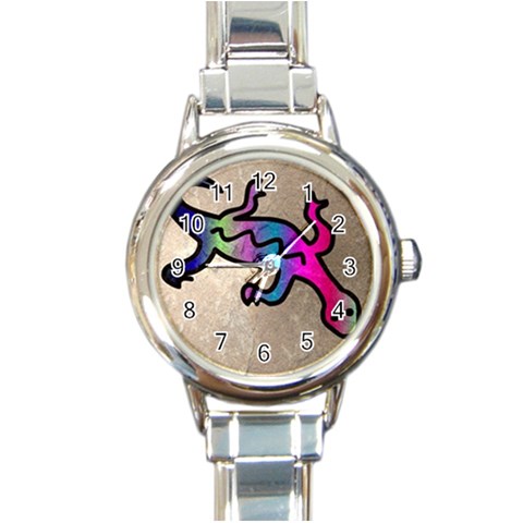 Lizard Round Italian Charm Watch from ArtsNow.com Front