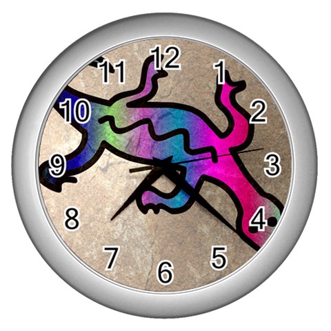 Lizard Wall Clock (Silver) from ArtsNow.com Front