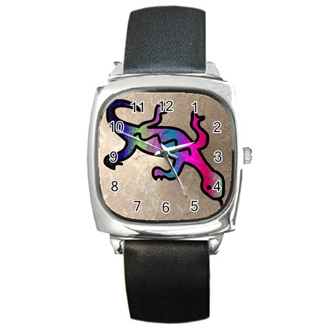 Lizard Square Leather Watch from ArtsNow.com Front