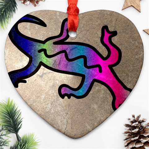 Lizard Heart Ornament (Two Sides) from ArtsNow.com Back