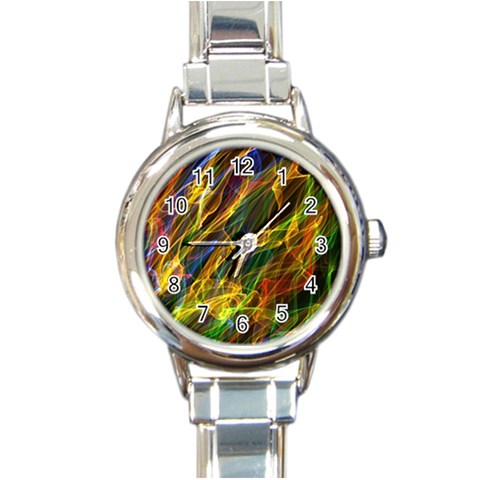 Abstract Smoke Round Italian Charm Watch from ArtsNow.com Front