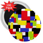 Mod Geometric 3  Button Magnet (100 pack)