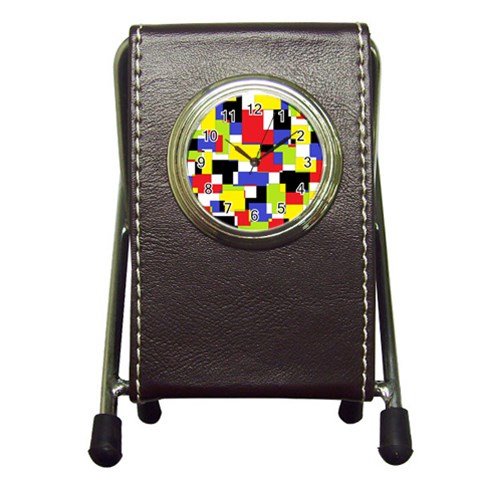 Mod Geometric Stationery Holder Clock from ArtsNow.com Front