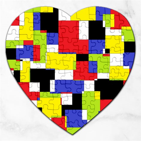 Mod Geometric Jigsaw Puzzle (Heart) from ArtsNow.com Front