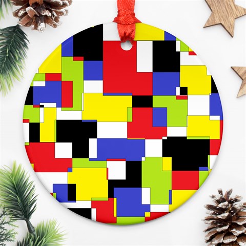 Mod Geometric Round Ornament (Two Sides) from ArtsNow.com Back