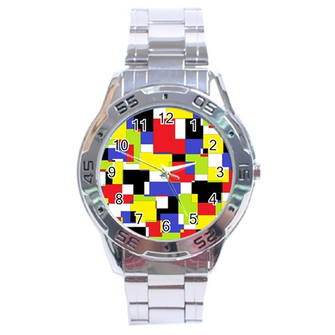 Mod Geometric Stainless Steel Watch from ArtsNow.com Front