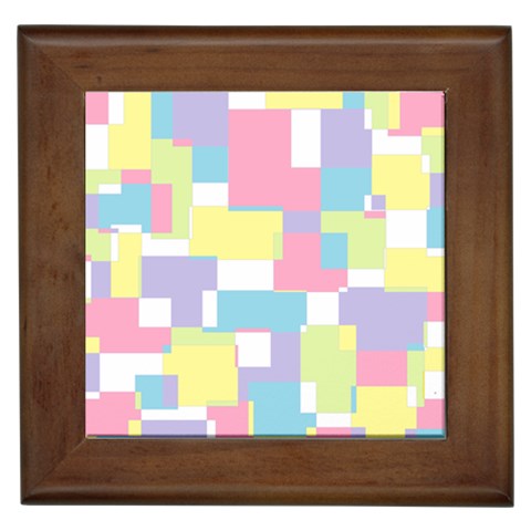 Mod Pastel Geometric Framed Ceramic Tile from ArtsNow.com Front