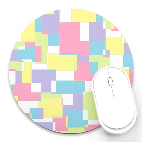 Mod Pastel Geometric 8  Mouse Pad (Round) from ArtsNow.com Front