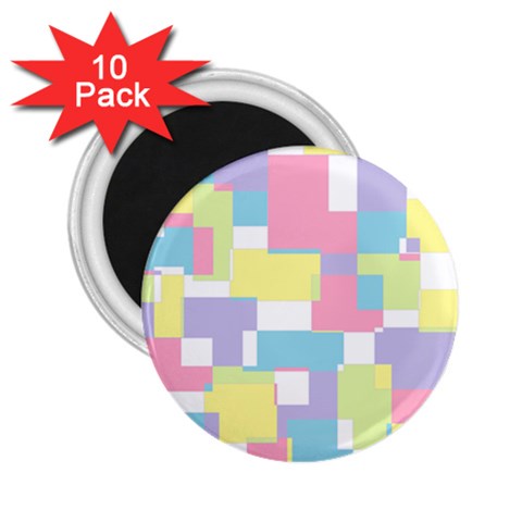 Mod Pastel Geometric 2.25  Button Magnet (10 pack) from ArtsNow.com Front