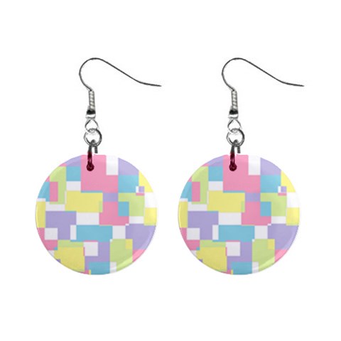 Mod Pastel Geometric Mini Button Earrings from ArtsNow.com Front