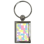 Mod Pastel Geometric Key Chain (Rectangle)